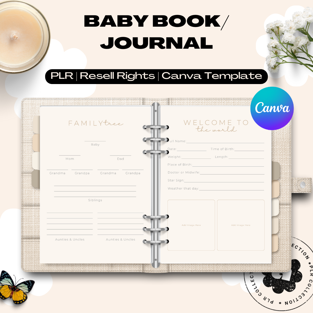 Baby Book Journal – Canva Template (PLR)