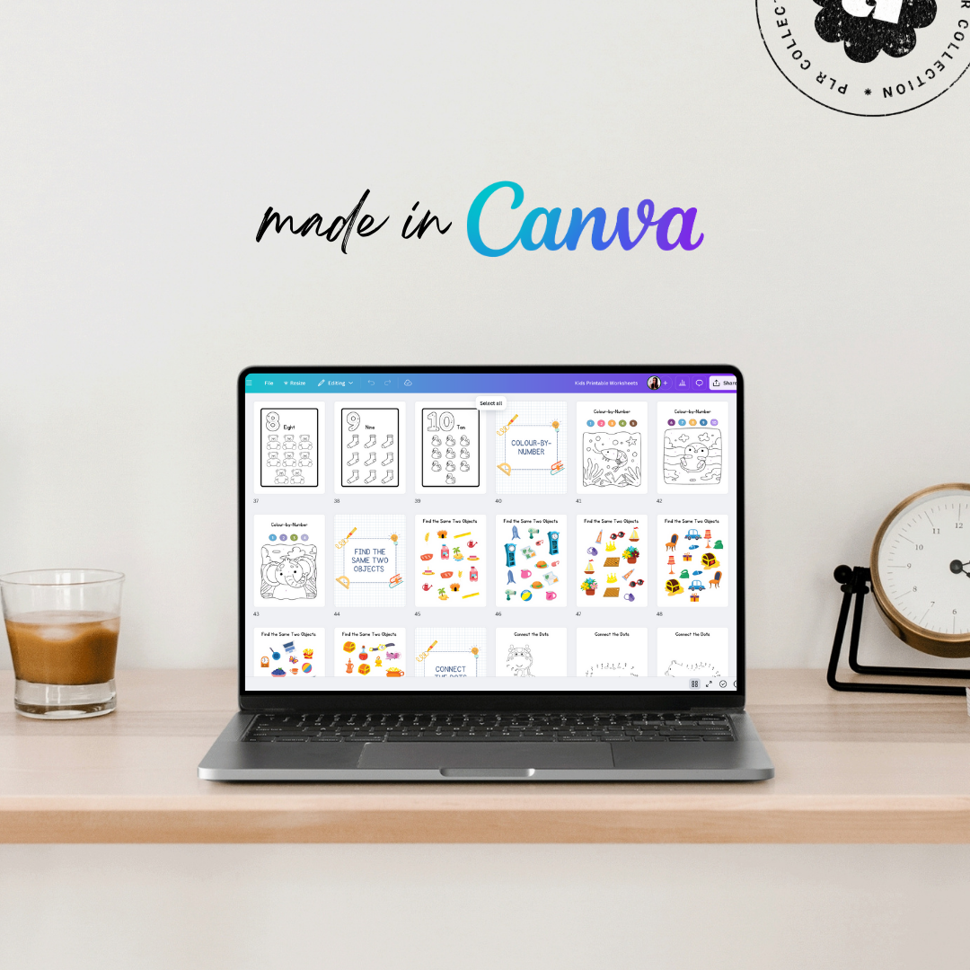 PLR Kids Printable Worksheets – Canva Template (Commercial Use)