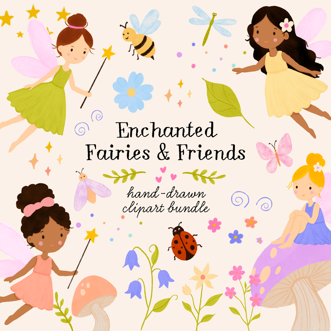 Enchanted Fairies & Friends Clipart Collection (Commercial Use)