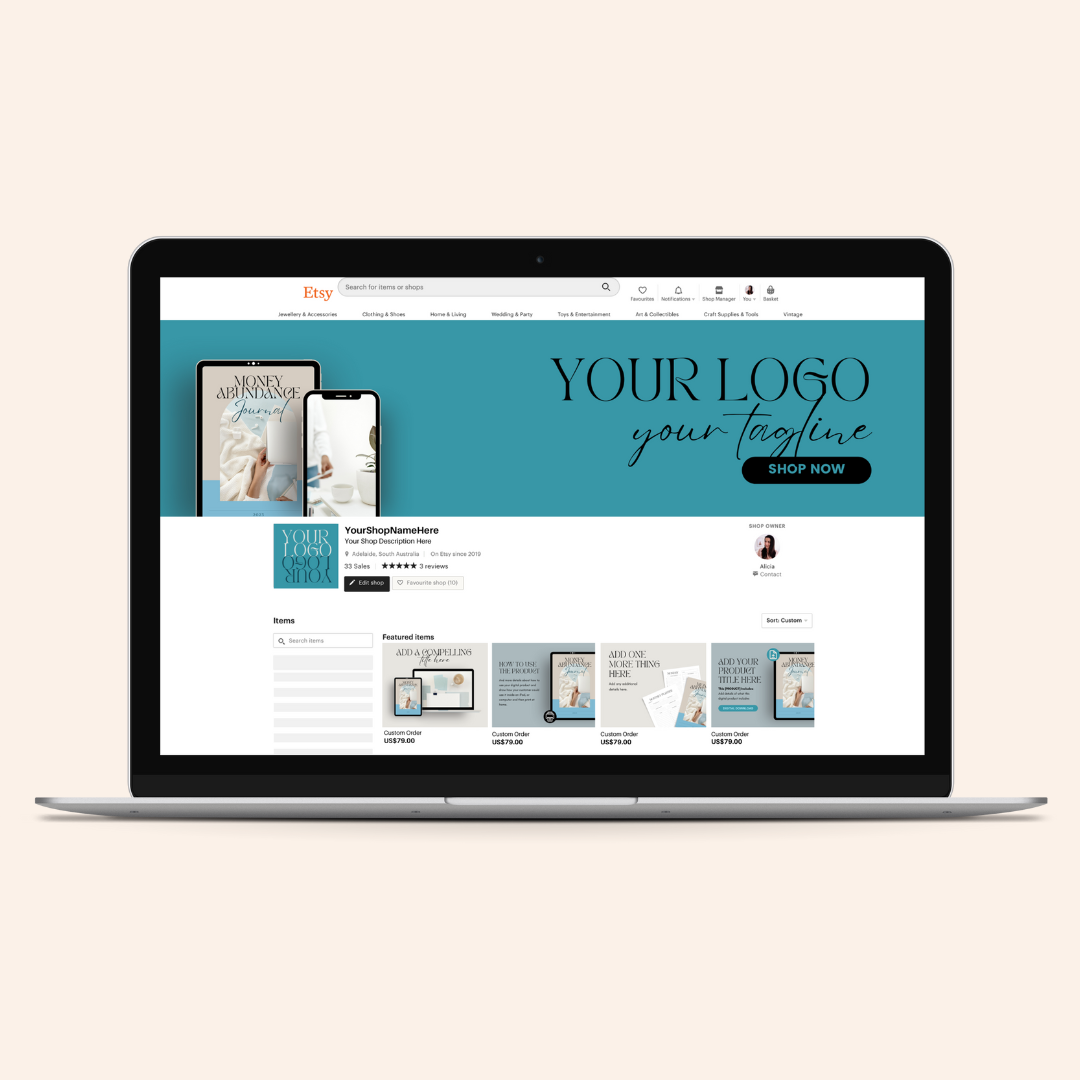 Etsy Shop Branding Kit - Perth Collection