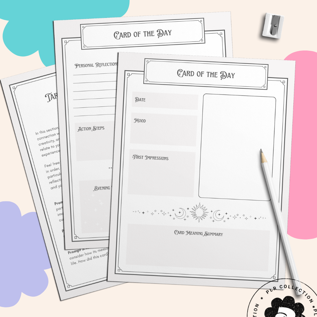 PLR - Guided Tarot Journal Canva Template (Commercial Use)