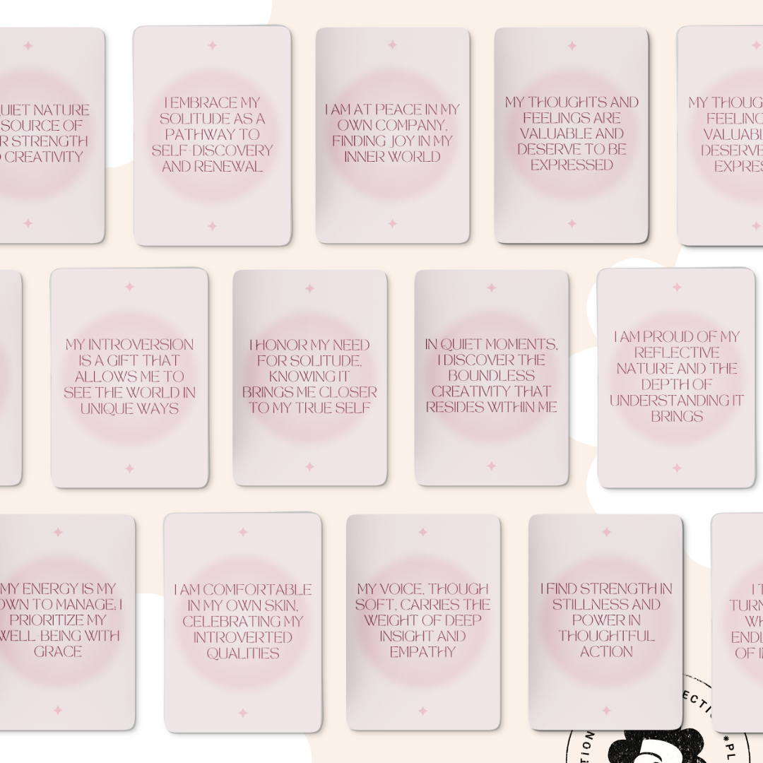 PLR - Introvert Affirmation Cards Canva Template (Commercial Use)