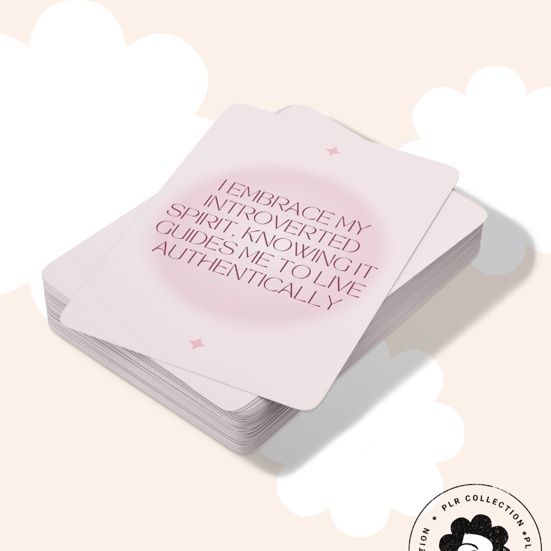 PLR - Introvert Affirmation Cards Canva Template (Commercial Use)