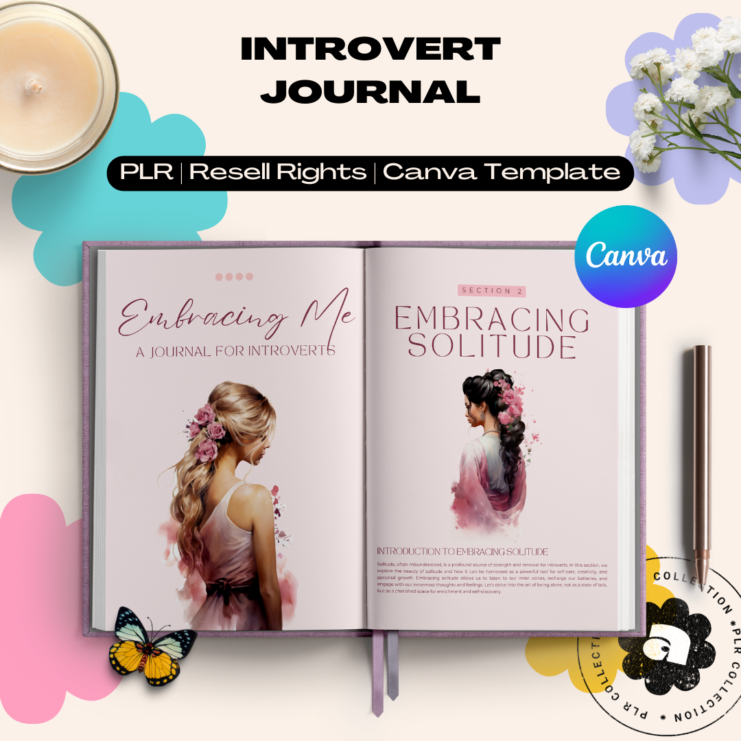 PLR - Introvert Journal Canva Template (Commercial Use)