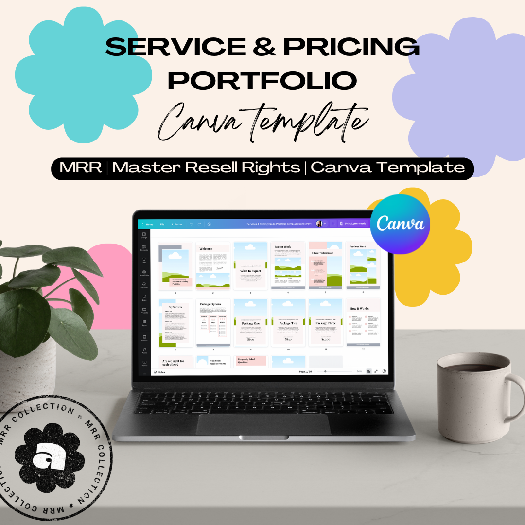 MRR - Service &amp; Pricing Portfolio Canva Template