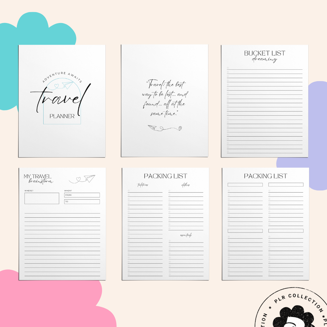 PLR - Travel Planner Canva Template (Commercial Use)