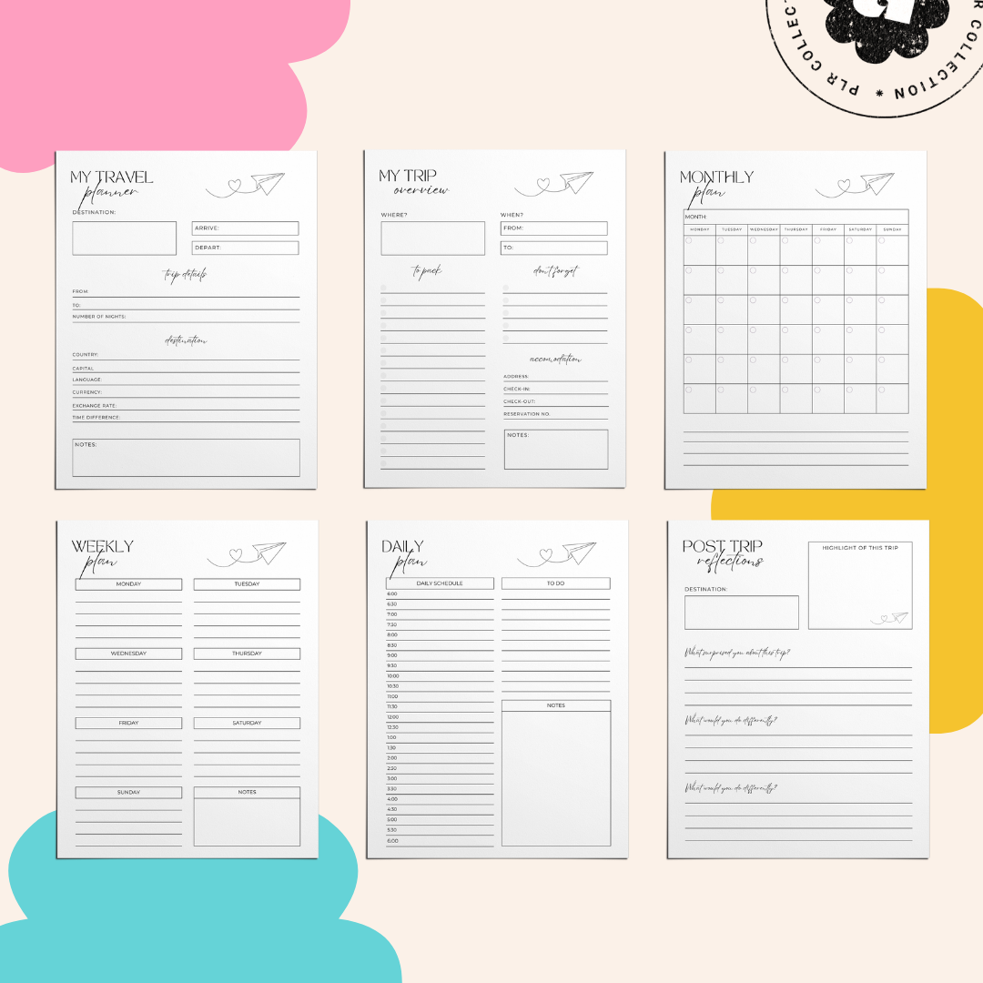 PLR - Travel Planner Canva Template (Commercial Use)