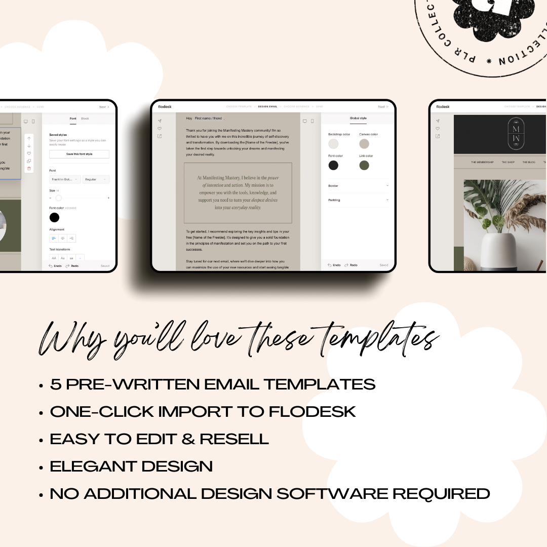 PLR - Welcome Sequence Flodesk Email Template Bundle (Commercial Use)