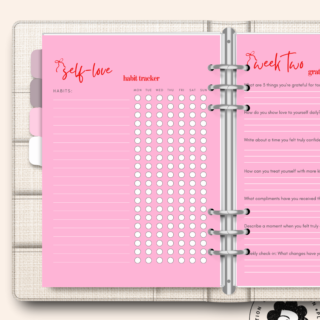 PLR 30-Day Self-Love Journal – Canva Template (Commercial Use)