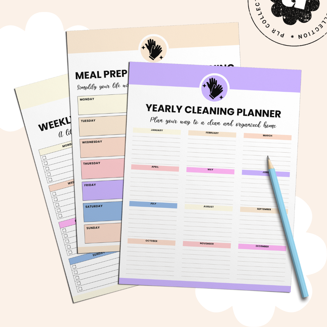 PLR - Cleaning Checklist & Schedule Canva Template Bundle (Commercial Use)