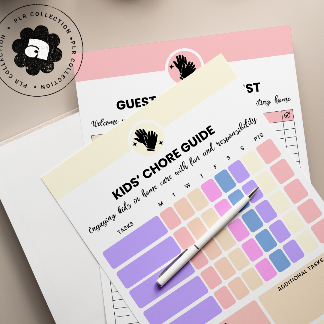 PLR - Cleaning Checklist &amp; Schedule Canva Template Bundle (Commercial Use)