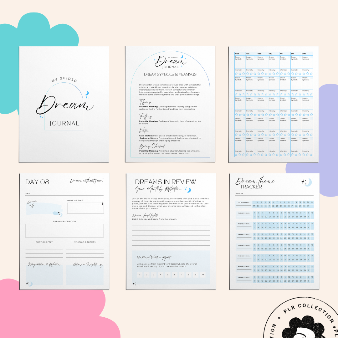 PLR - Guided Dream Journal Canva Template (Commercial Use)