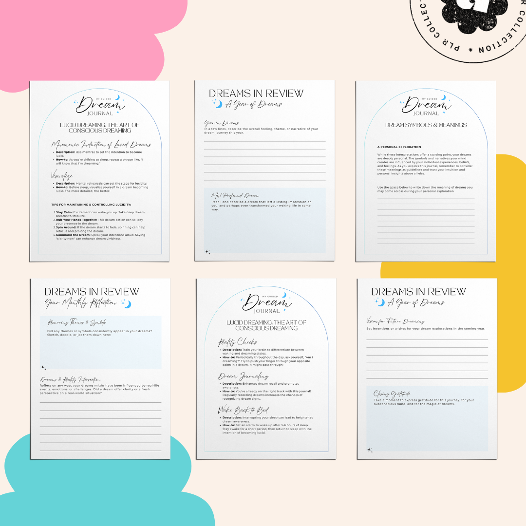 PLR - Guided Dream Journal Canva Template (Commercial Use)