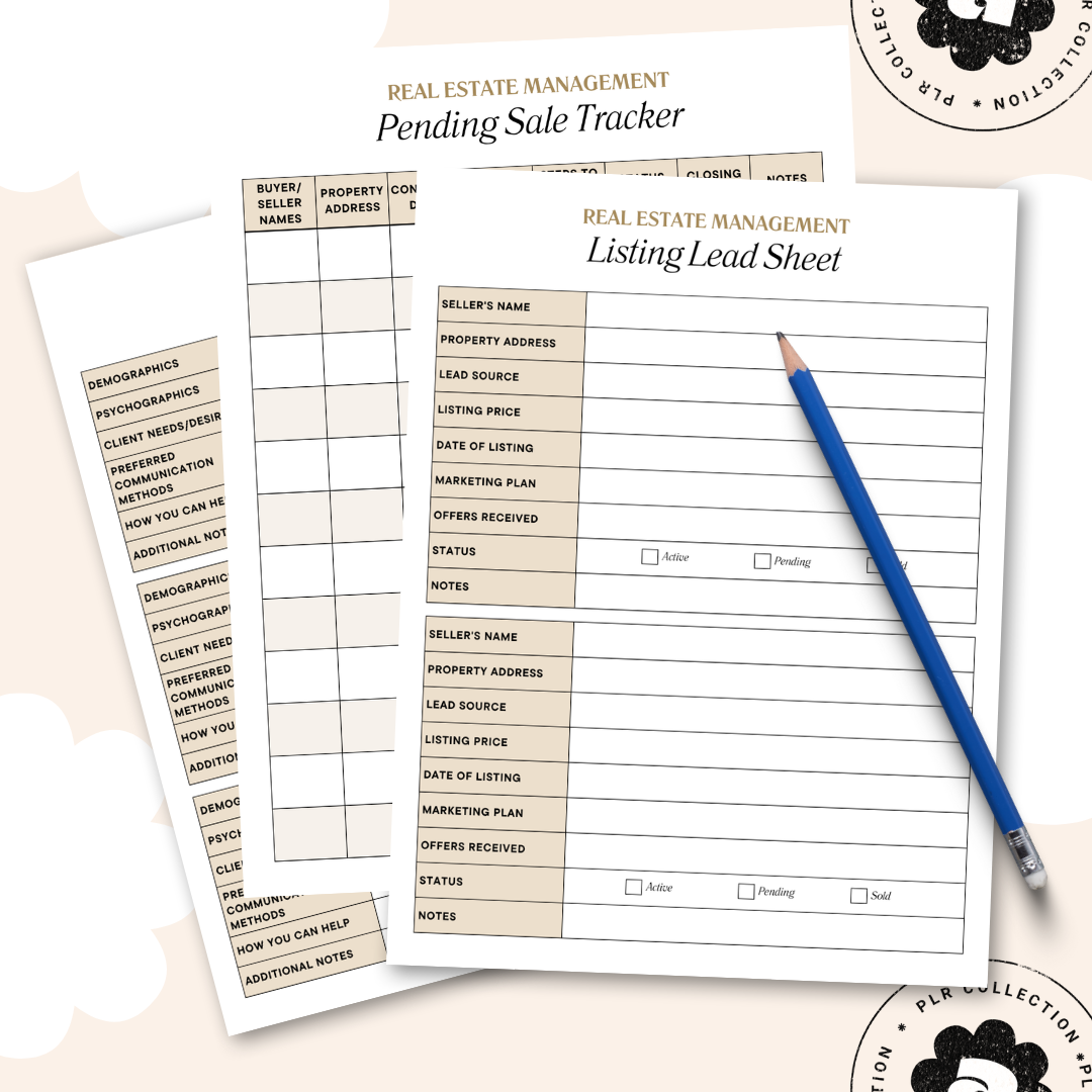 PLR Real Estate Agent Planner – Canva Template (Commercial Use)