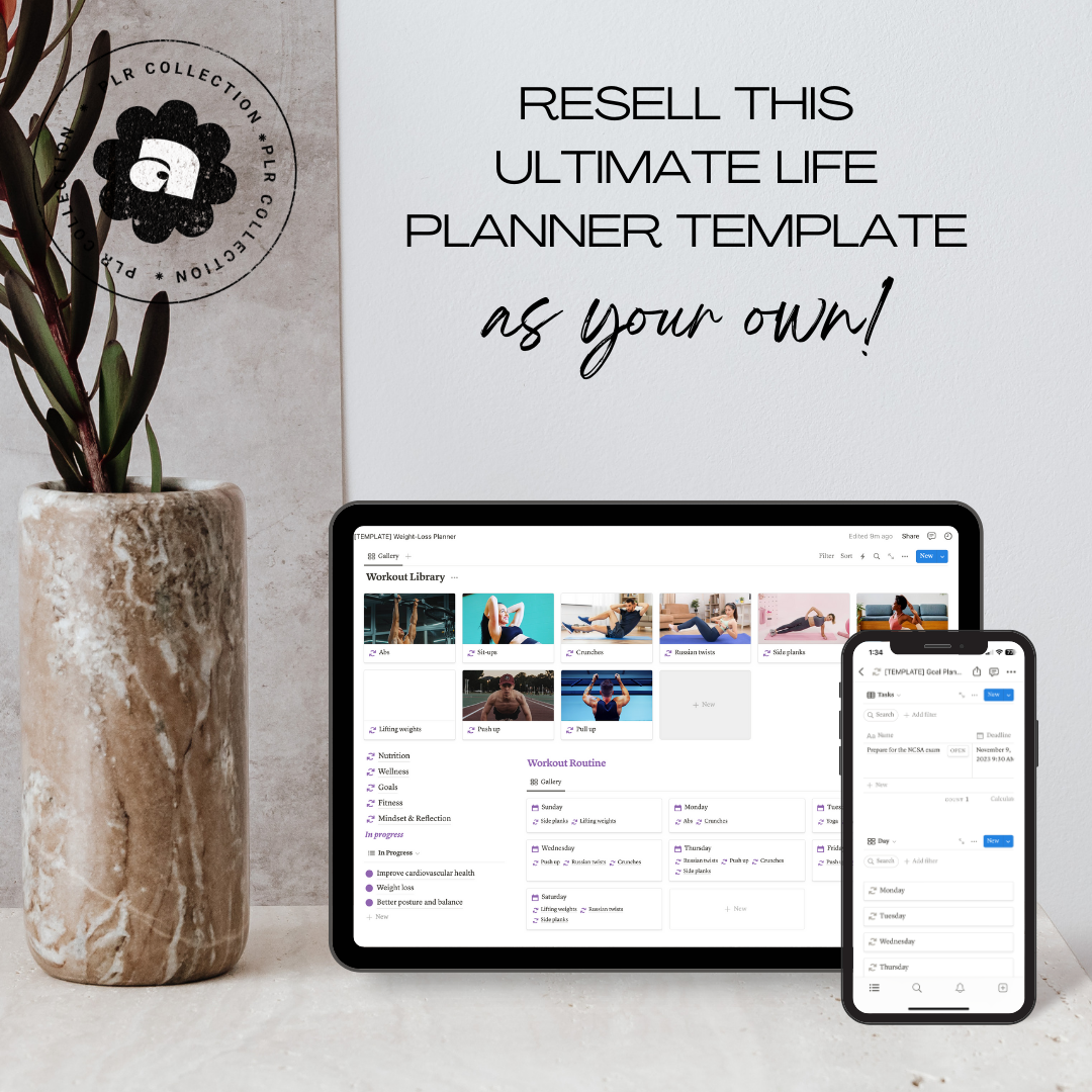 PLR - Weight Loss Planner Notion Template (Commercial Use)