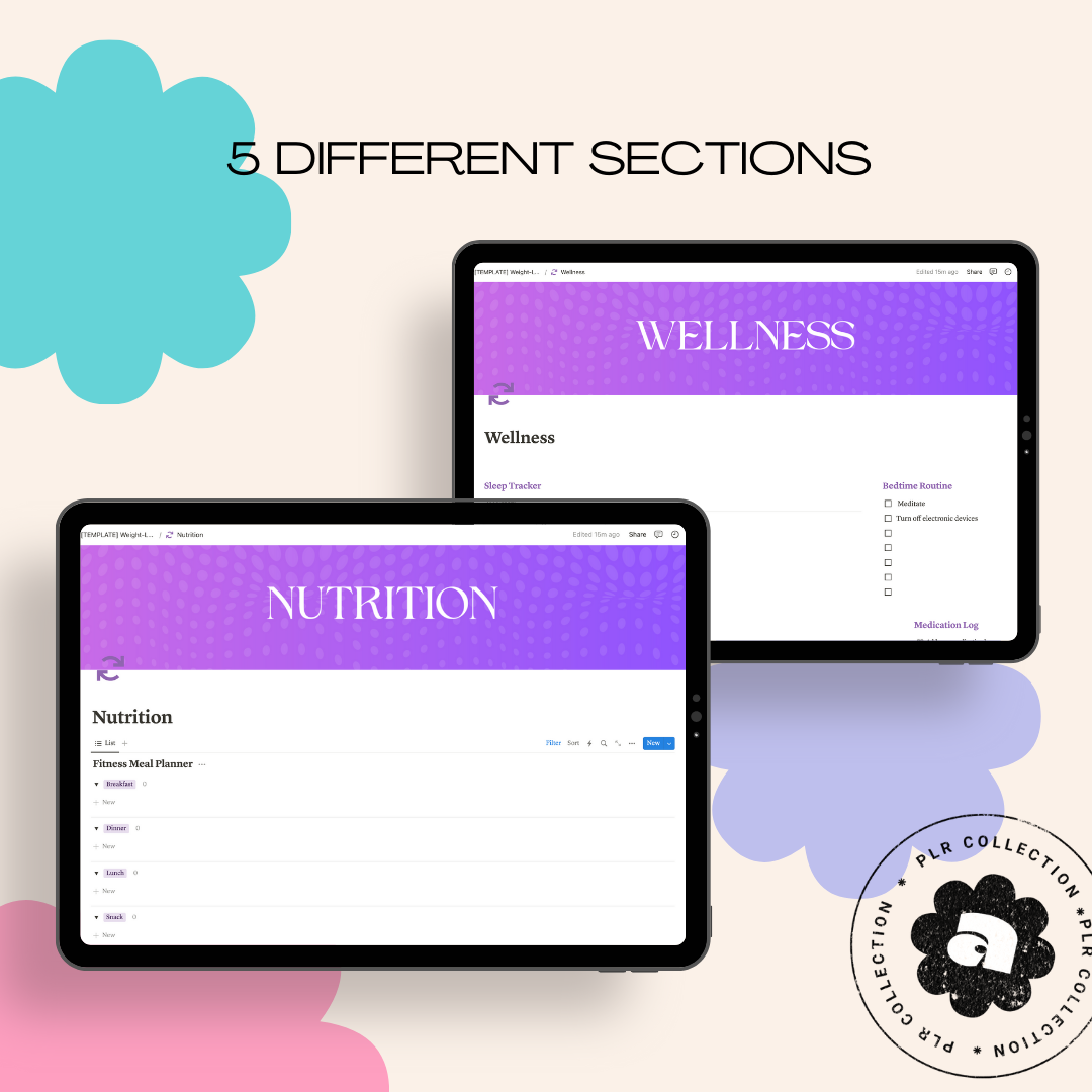 PLR - Weight Loss Planner Notion Template (Commercial Use)