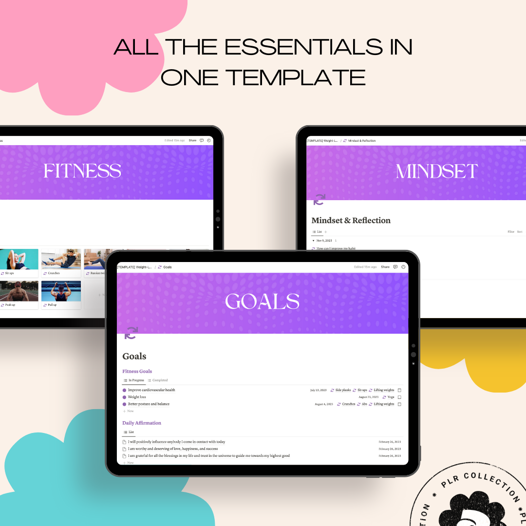 PLR - Weight Loss Planner Notion Template (Commercial Use)