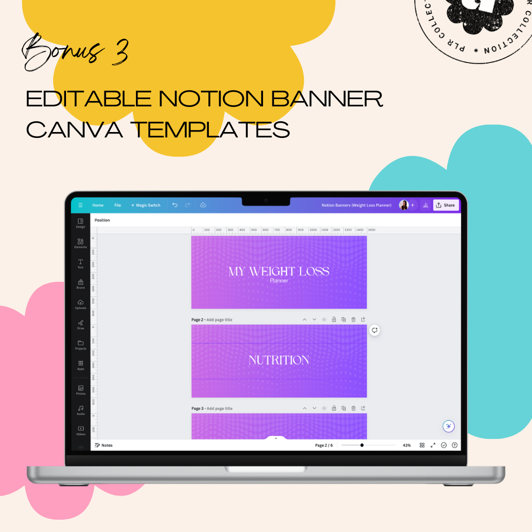PLR - Weight Loss Planner Notion Template (Commercial Use)