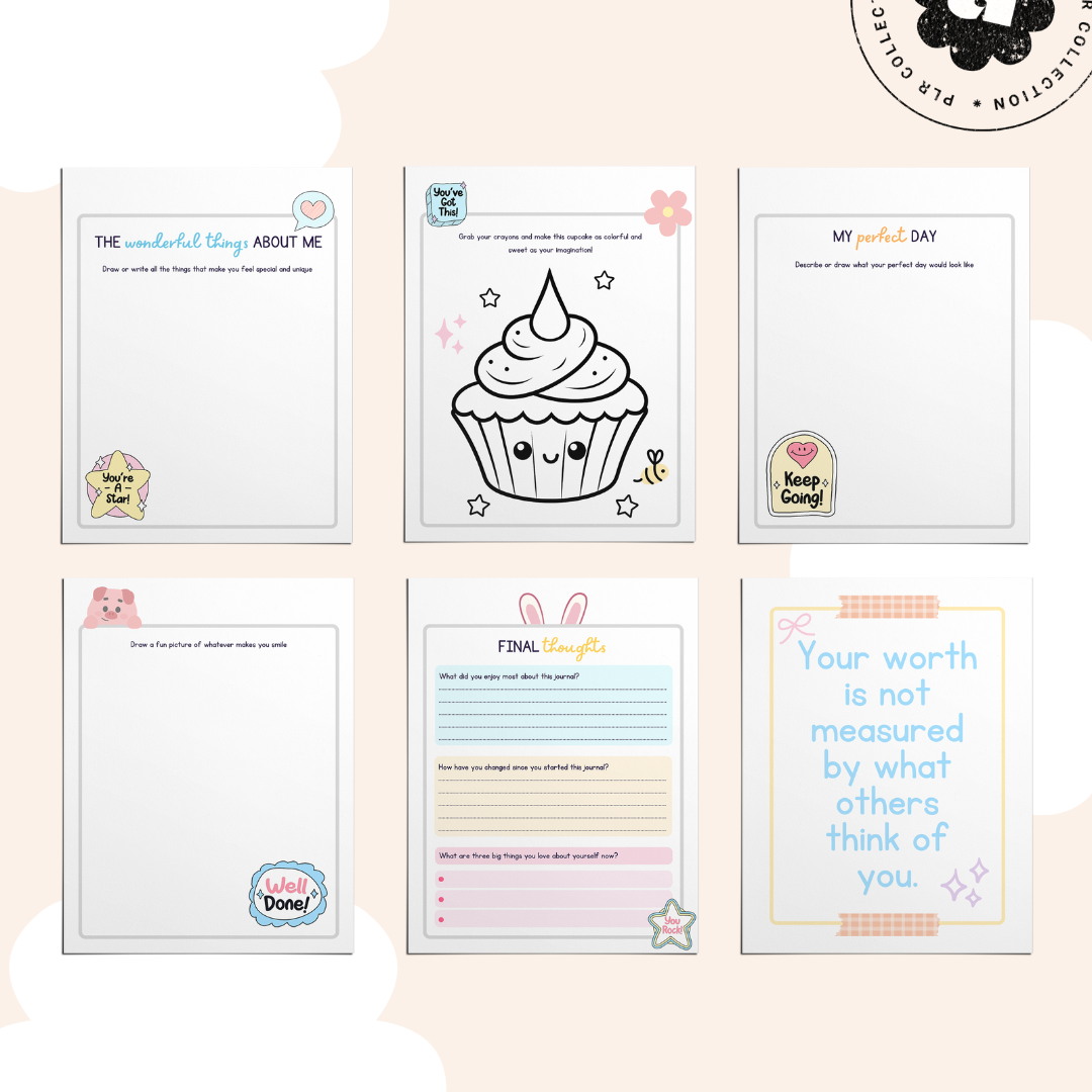 PLR - Self-Love Journal for Kids Canva Template (Commercial Use)