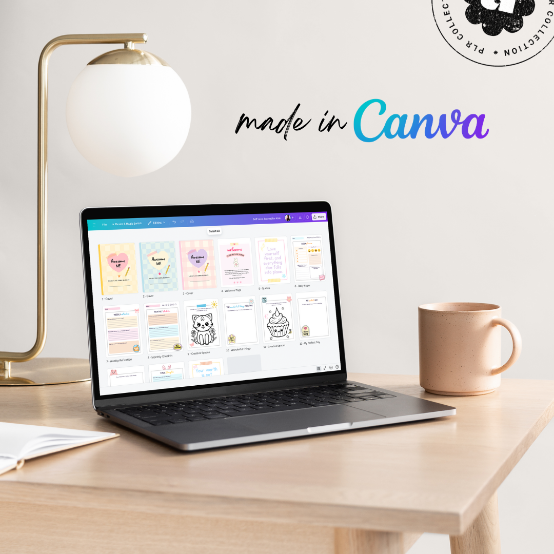 PLR - Self-Love Journal for Kids Canva Template (Commercial Use)