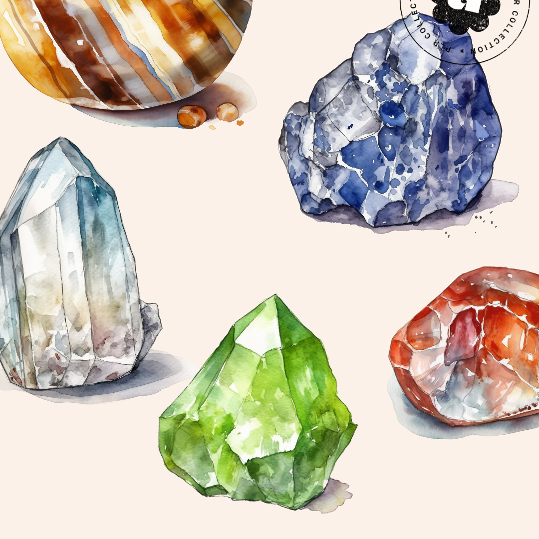 PLR - Crystal & Gemstone Meaning Cards Canva Template (Commercial Use)