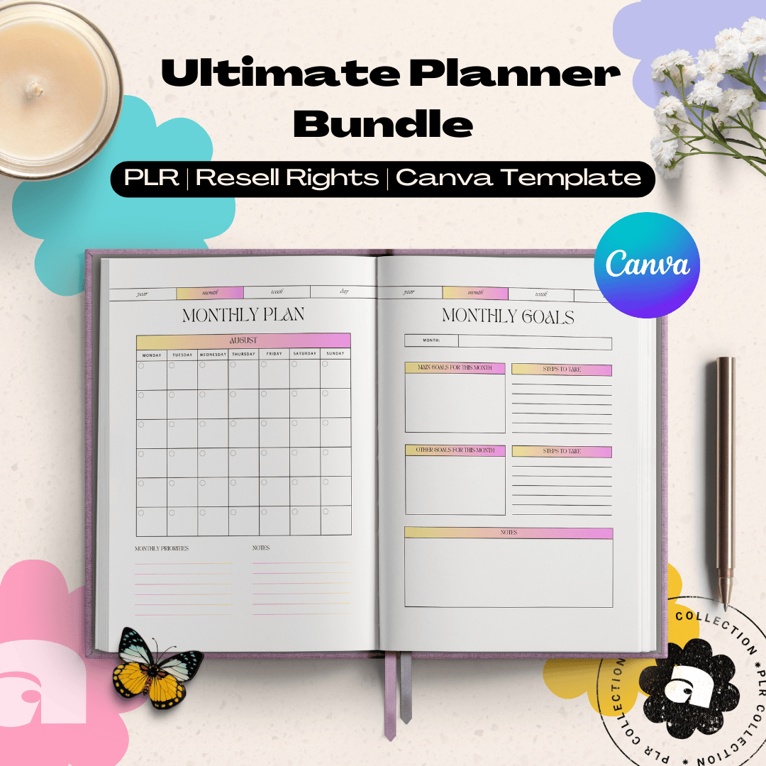 PLR - The Ultimate Planner Bundle - Canva Template (Commercial Use)