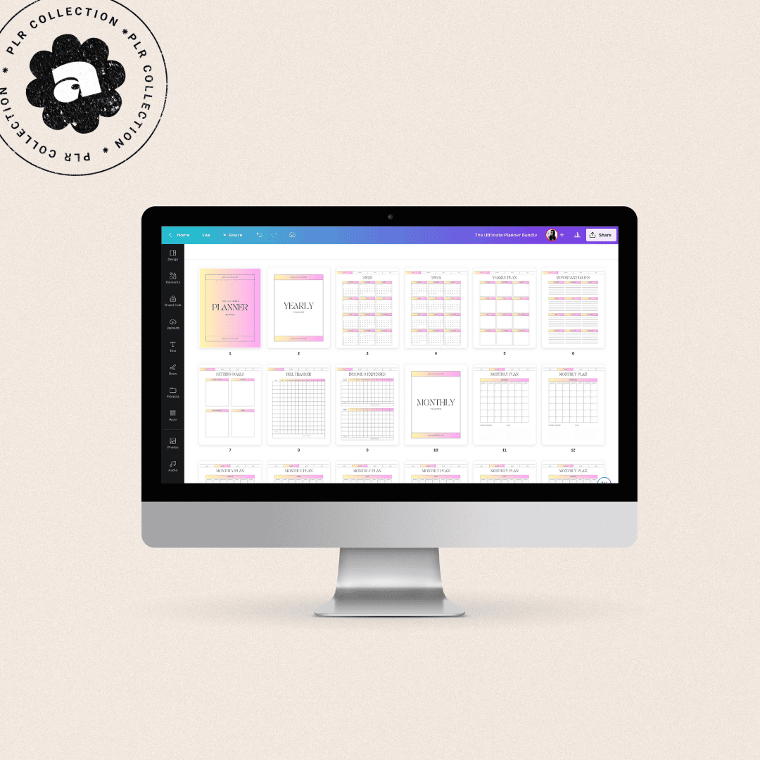 PLR - The Ultimate Planner Bundle - Canva Template (Commercial Use)