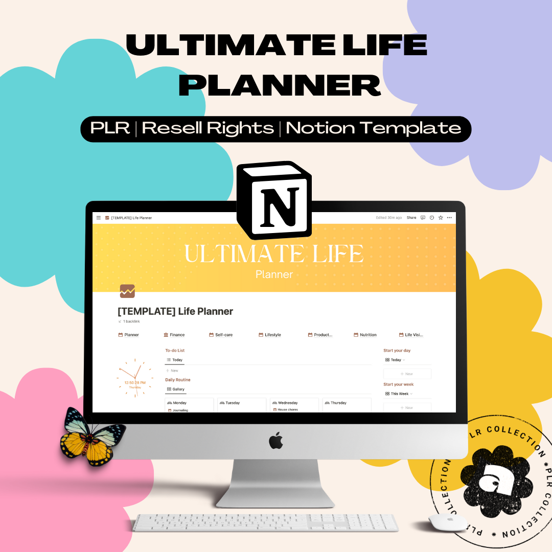 Productivity Planner PLR - Minimalist Design — Digital PLR Store
