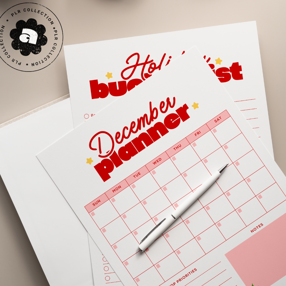 PLR - Christmas Planner Canva Template (Commercial Use)