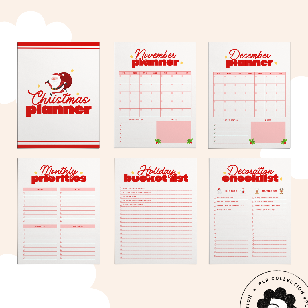 PLR - Christmas Planner Canva Template (Commercial Use)