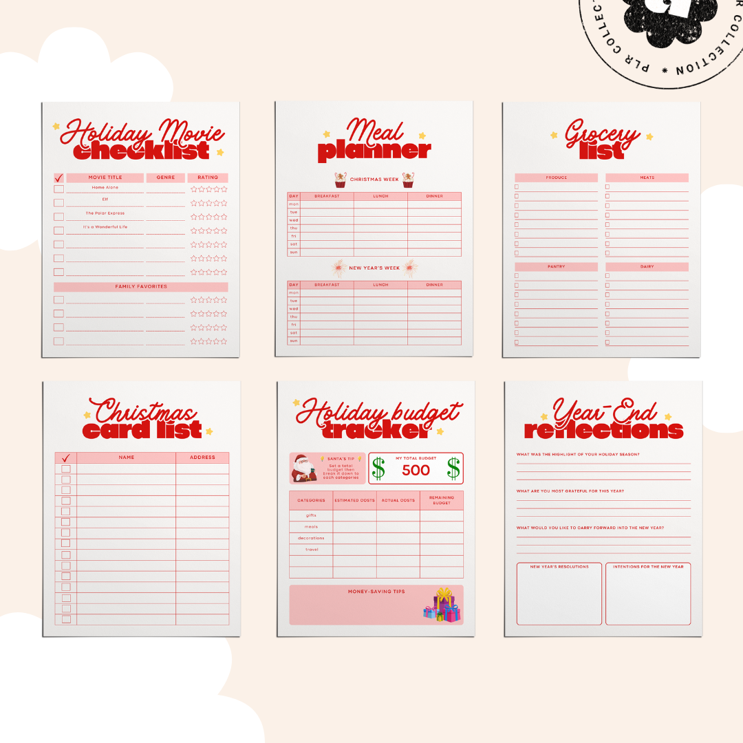 PLR - Christmas Planner Canva Template (Commercial Use)