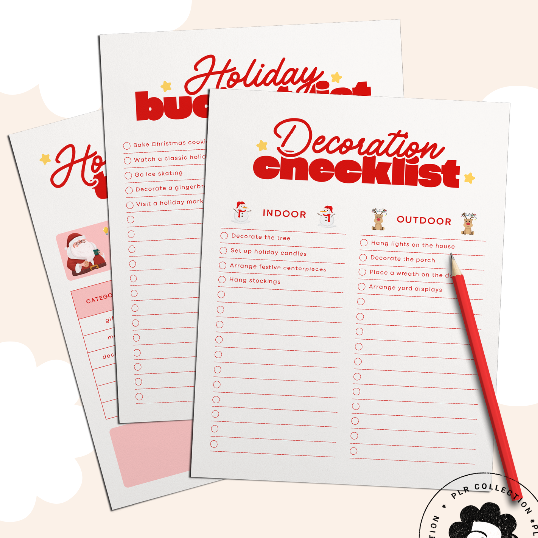 PLR - Christmas Planner Canva Template (Commercial Use)