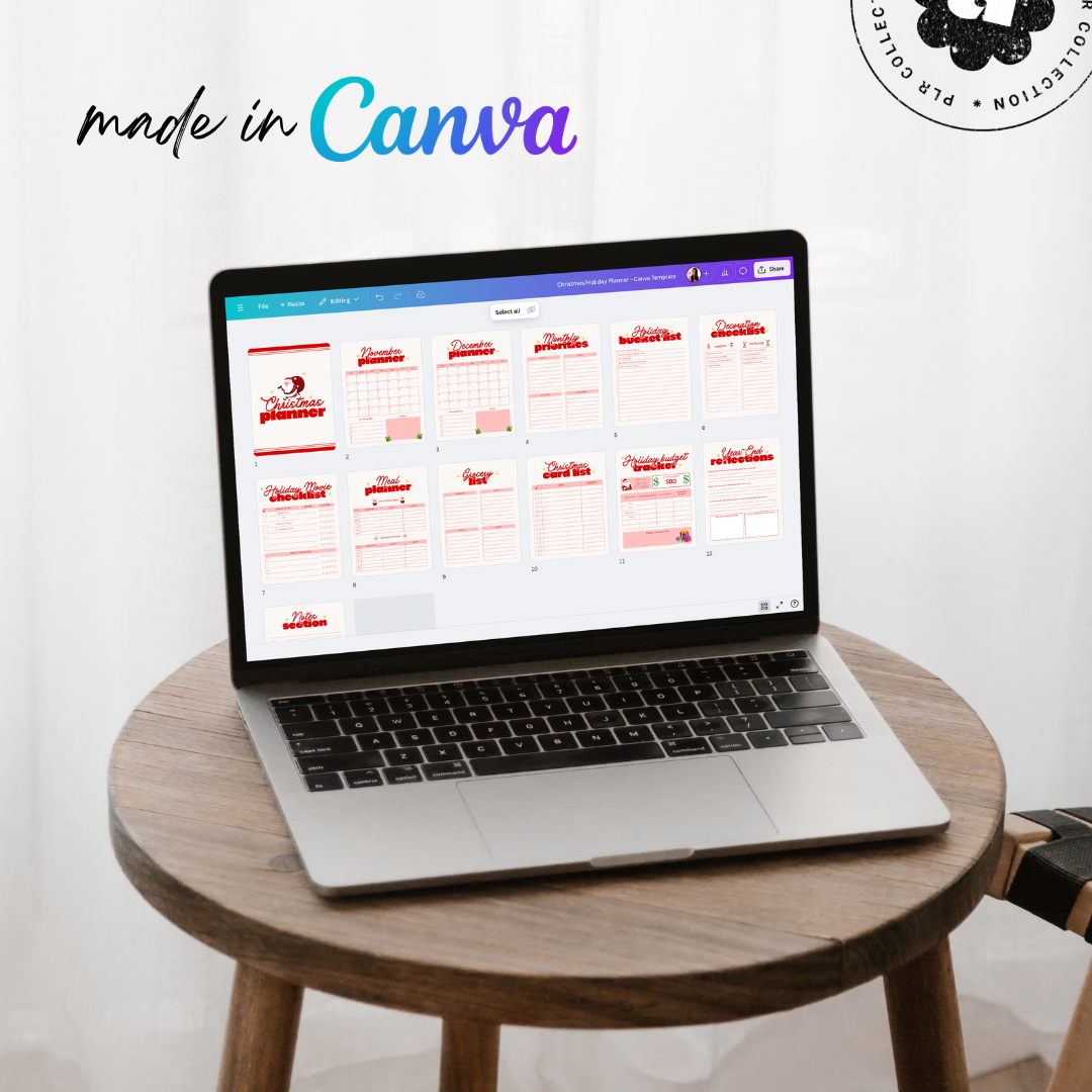 PLR - Christmas Planner Canva Template (Commercial Use)