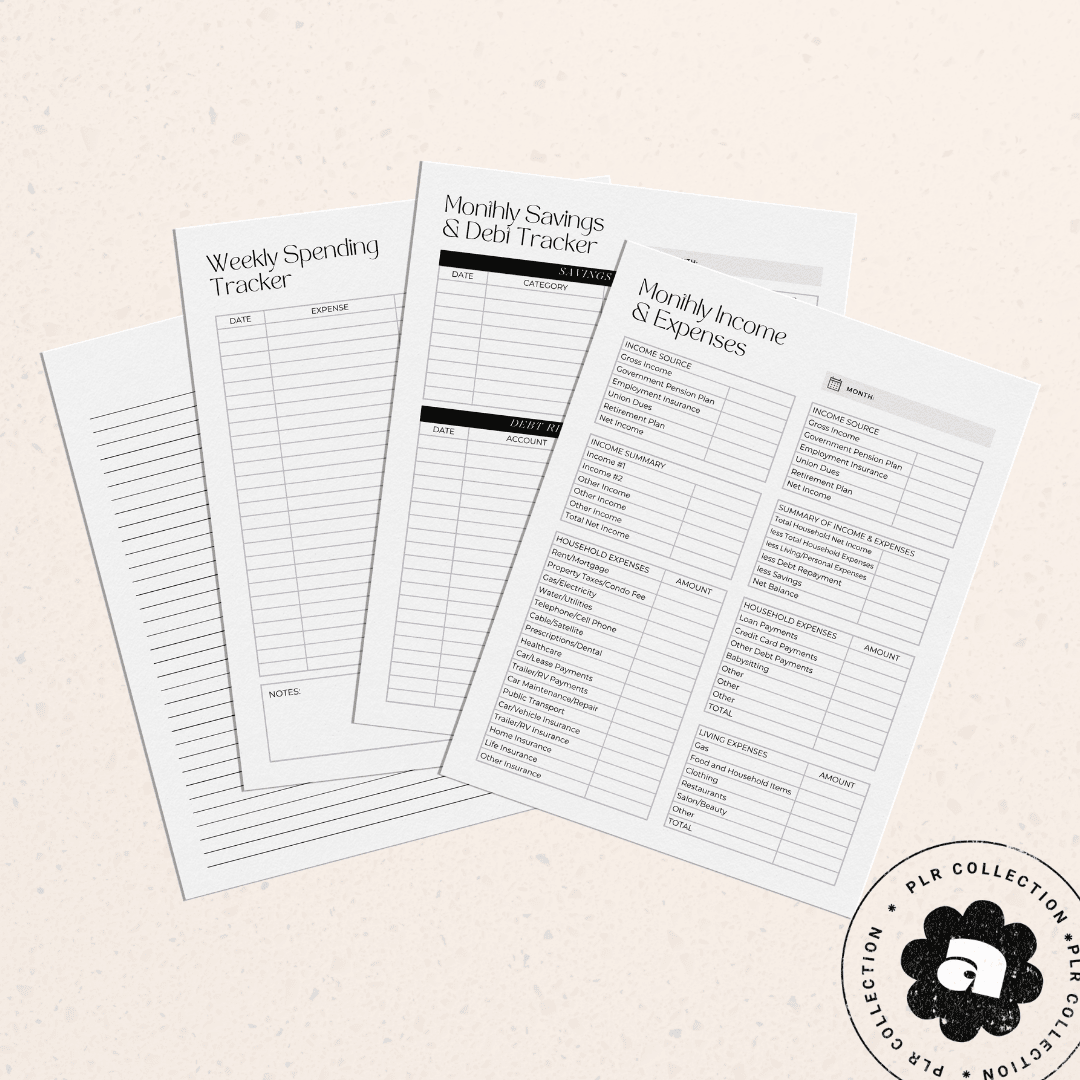 PLR - Monthly & Weekly Budget Planner Canva Template (Commercial Use)