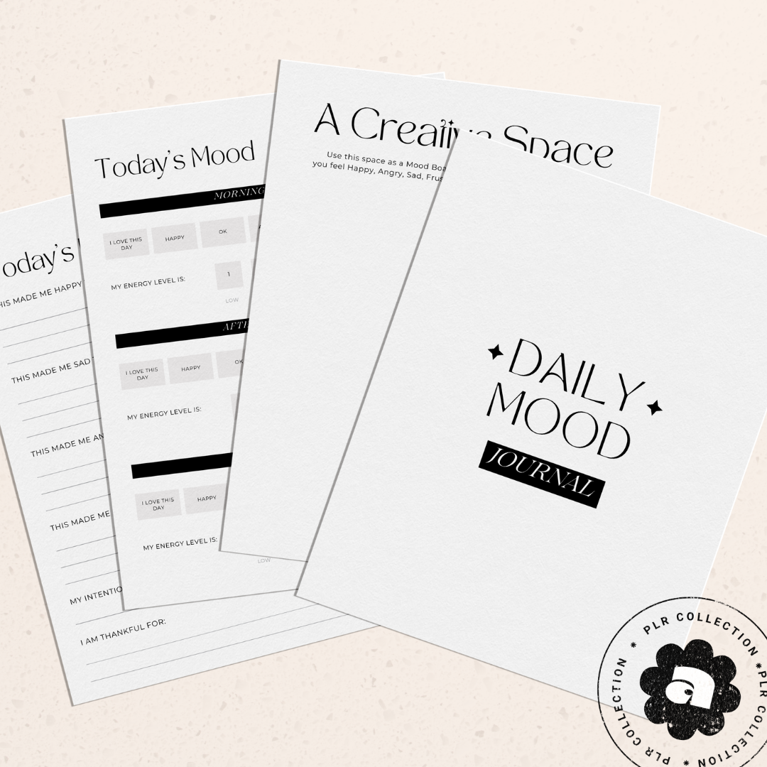 PLR - Daily Mood Journal Canva Template (Commercial Use)