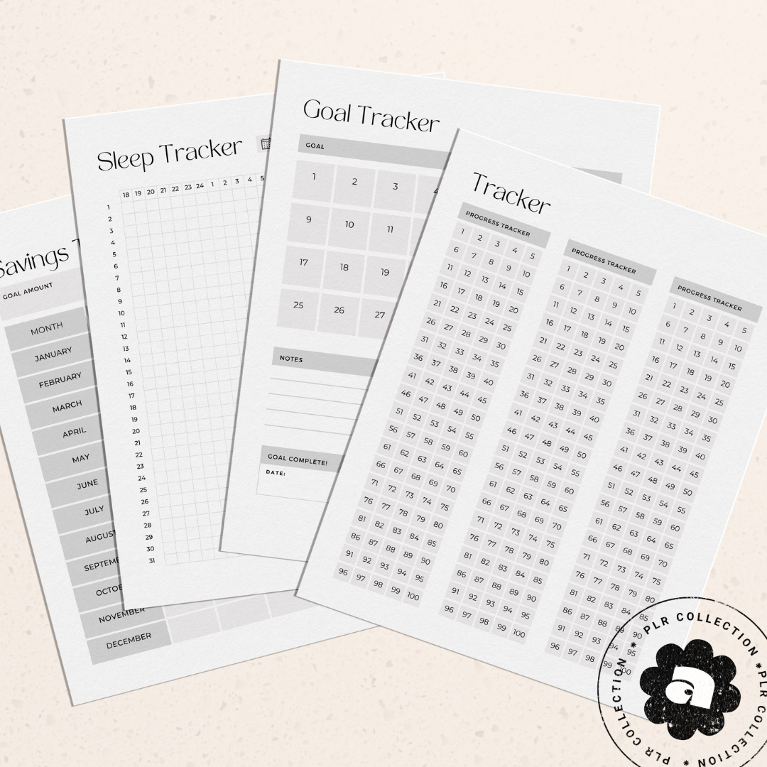 PLR - Habit Tracker Bundle Canva Template (Commercial Use)