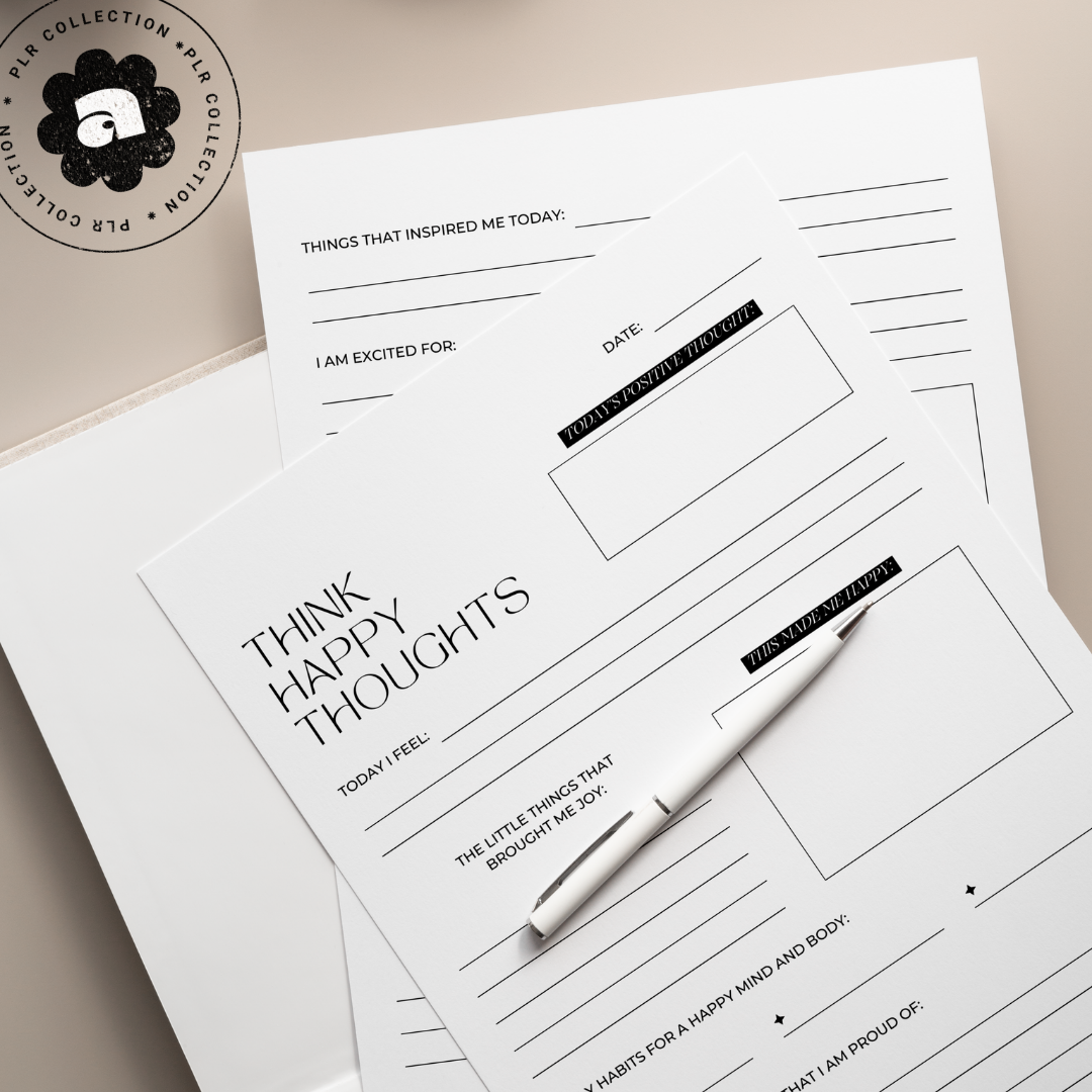PLR - Daily Happiness Journal Canva Template (Commercial Use)