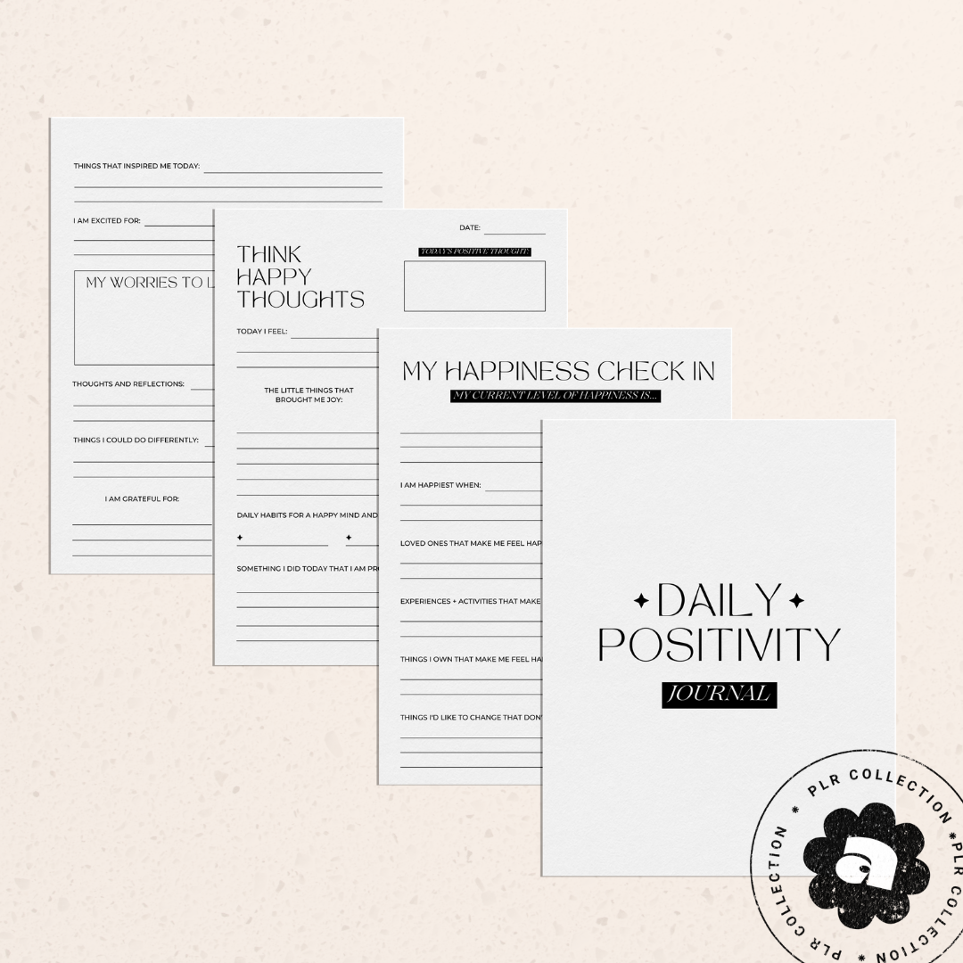 PLR - Daily Happiness Journal Canva Template (Commercial Use)