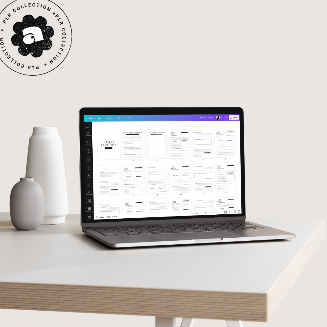 PLR - Daily Happiness Journal Canva Template (Commercial Use)