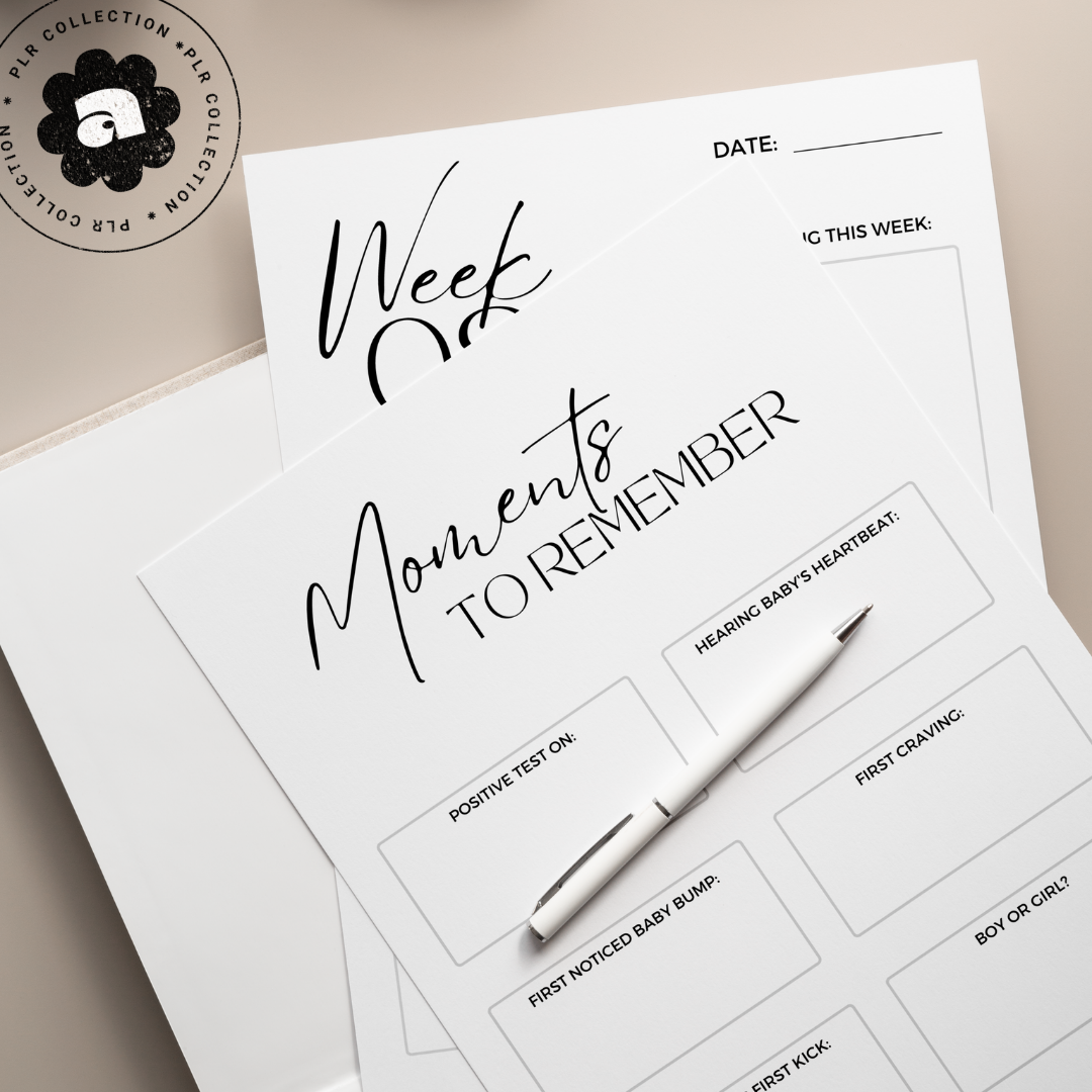 PLR - Pregnancy & New Baby Journal Canva Template (Commercial Use)