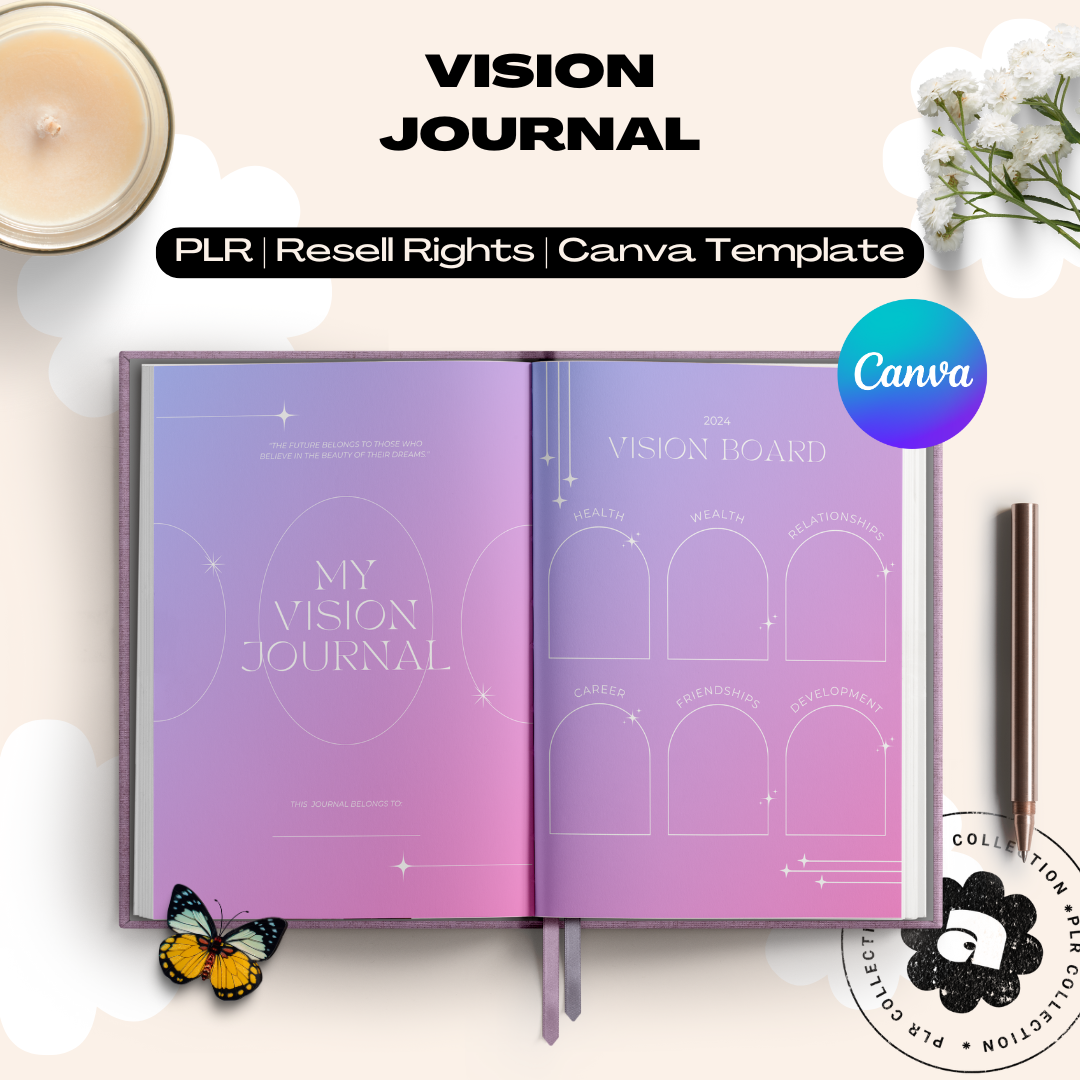 PLR - Vision Journal Canva Template (Commercial Use)