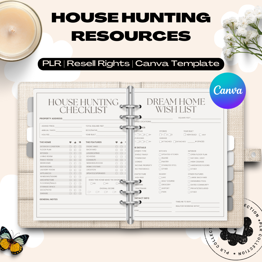 House Hunting Resource Bundle – Canva Template (PLR)