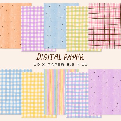 Spring Garden Clipart &amp; Digital Paper Bundle (Commercial Use)