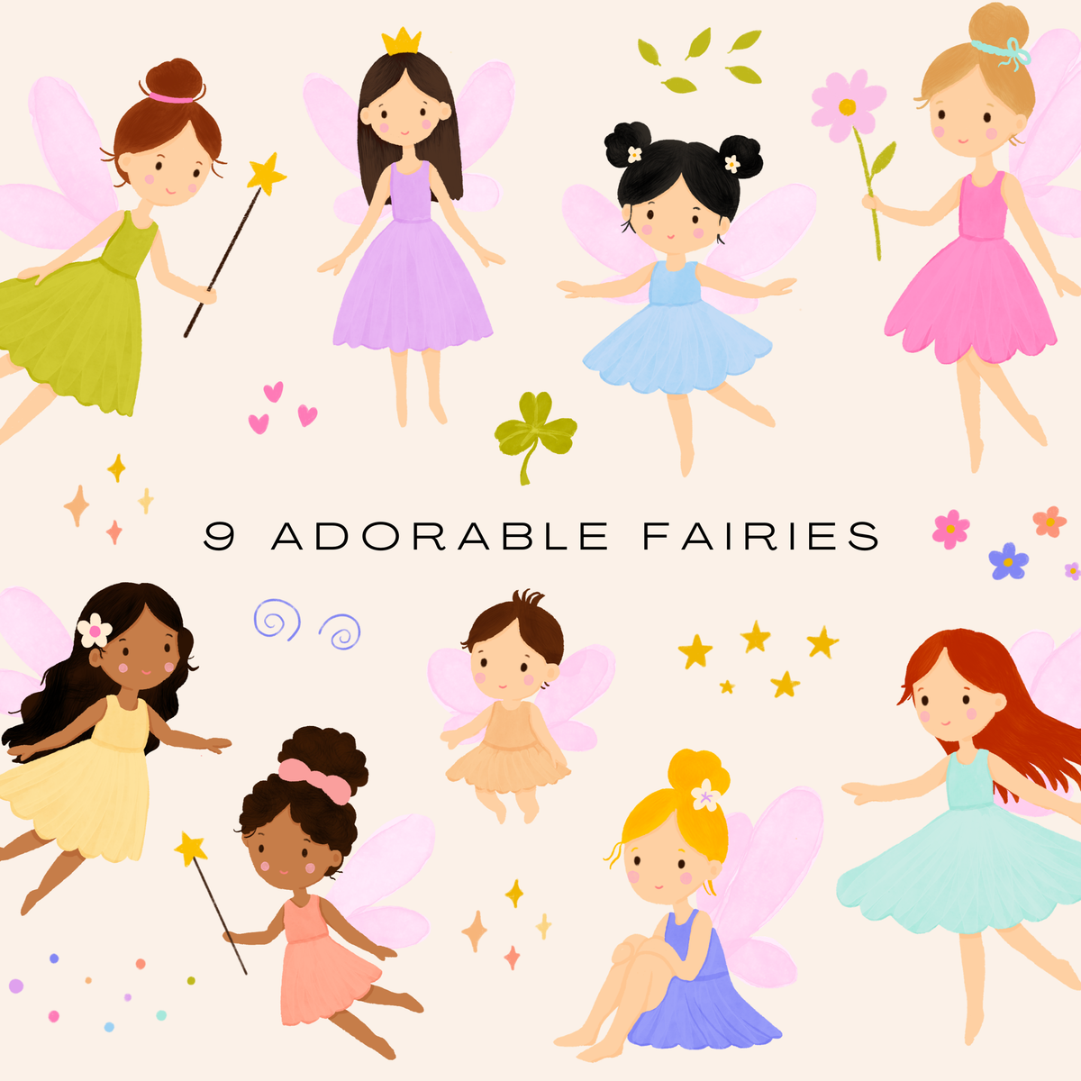 Enchanted Fairies &amp; Friends Clipart Collection (Commercial Use)