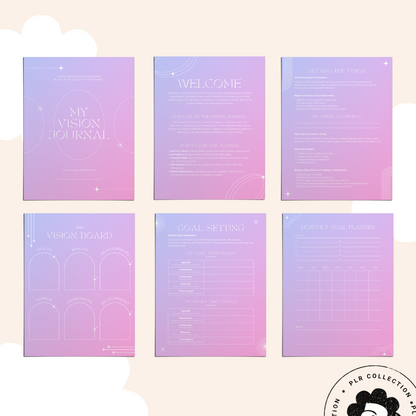 PLR - Vision Journal Canva Template (Commercial Use)