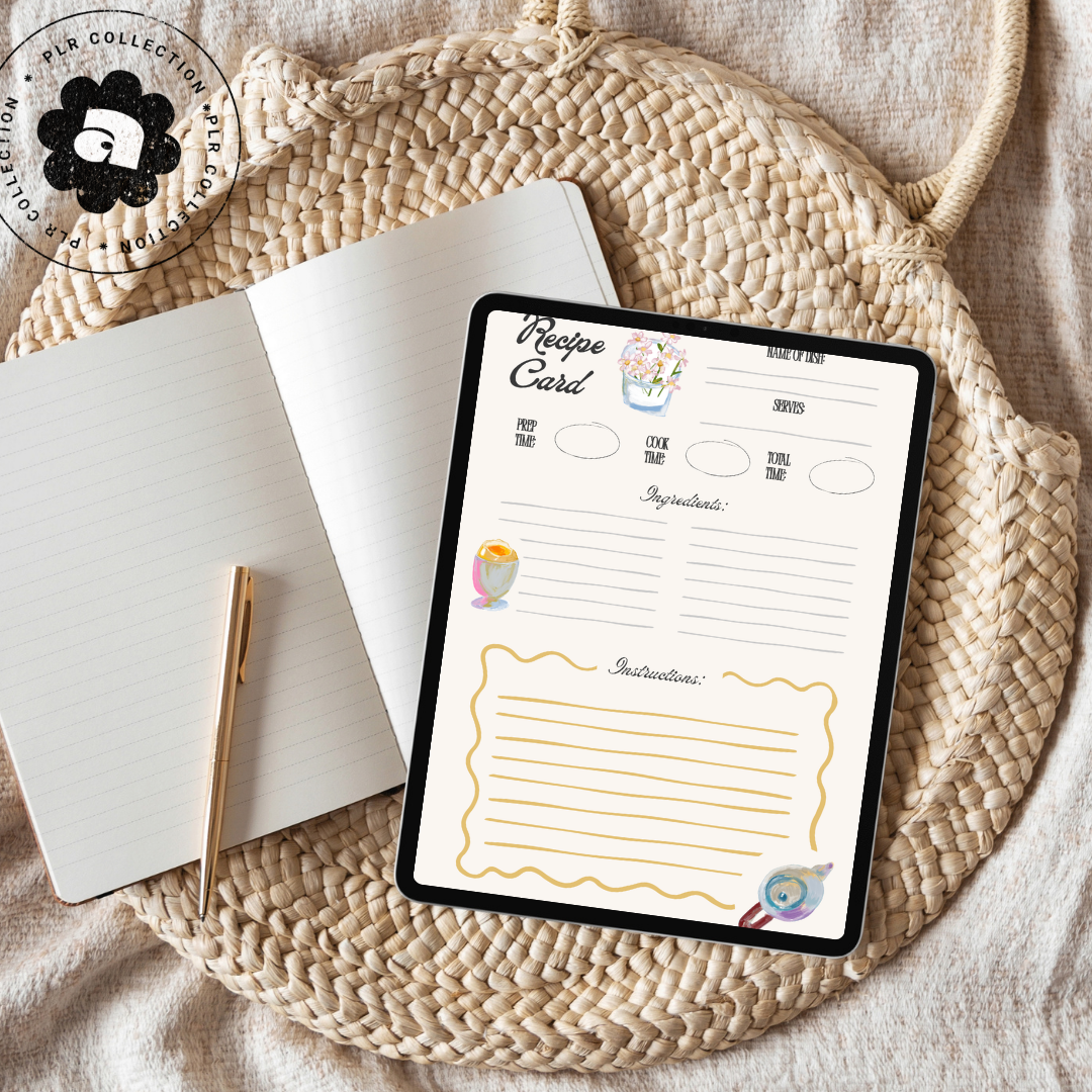 Printable Recipe Book Canva Template | PLR Resell Rights