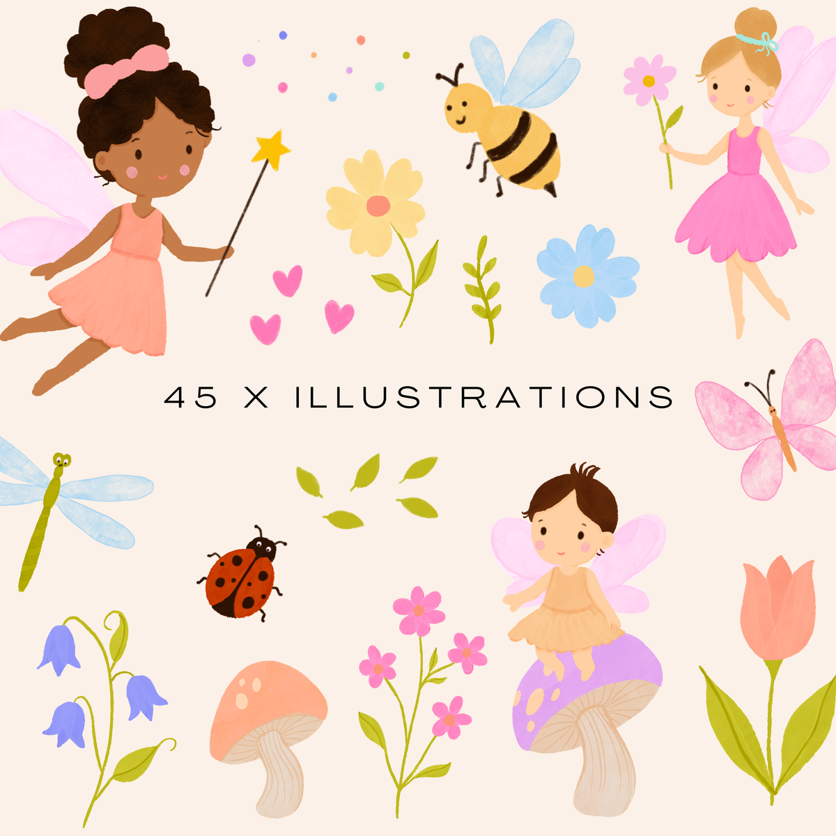 Enchanted Fairies &amp; Friends Clipart Collection (Commercial Use)