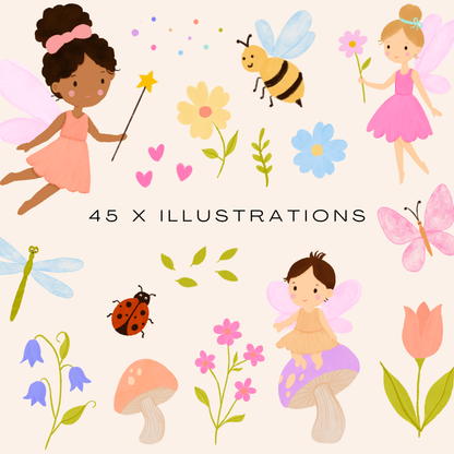 Enchanted Fairies &amp; Friends Clipart Collection (Commercial Use)