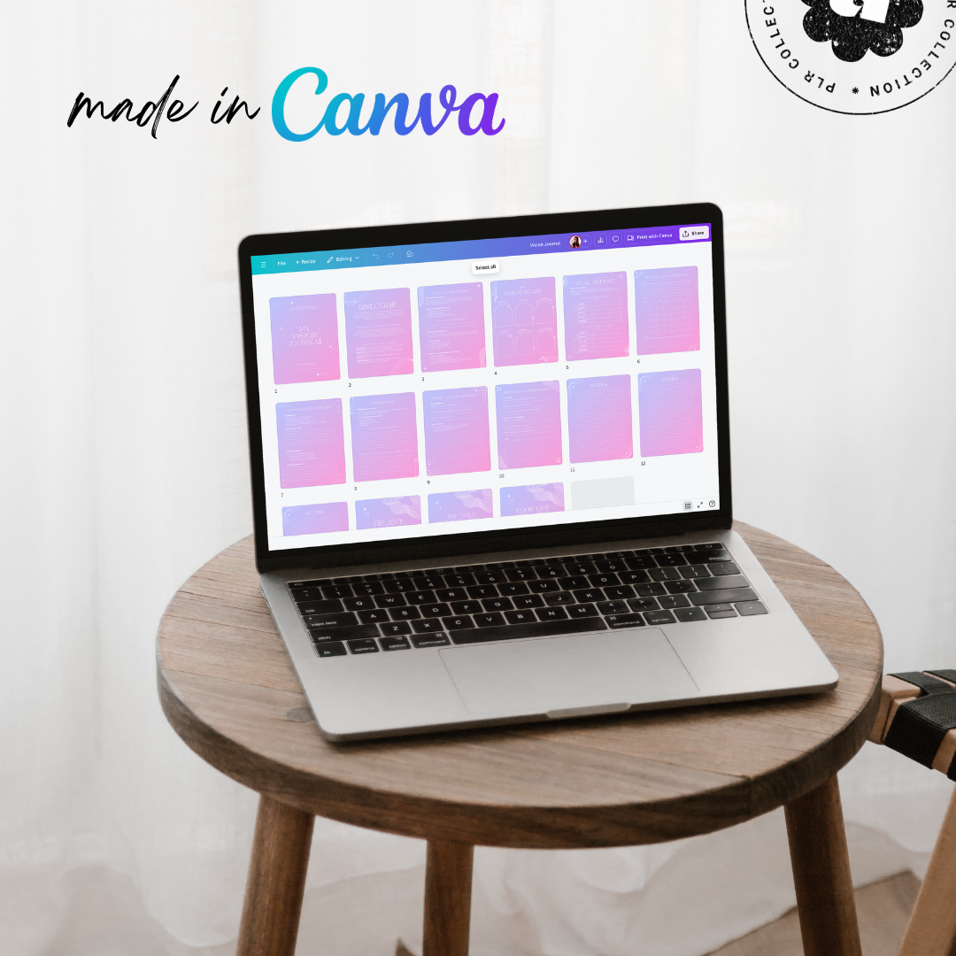 PLR - Vision Journal Canva Template (Commercial Use)