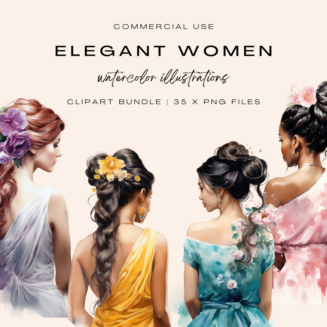 Elegant Women Clipart Bundle (Commercial Use)